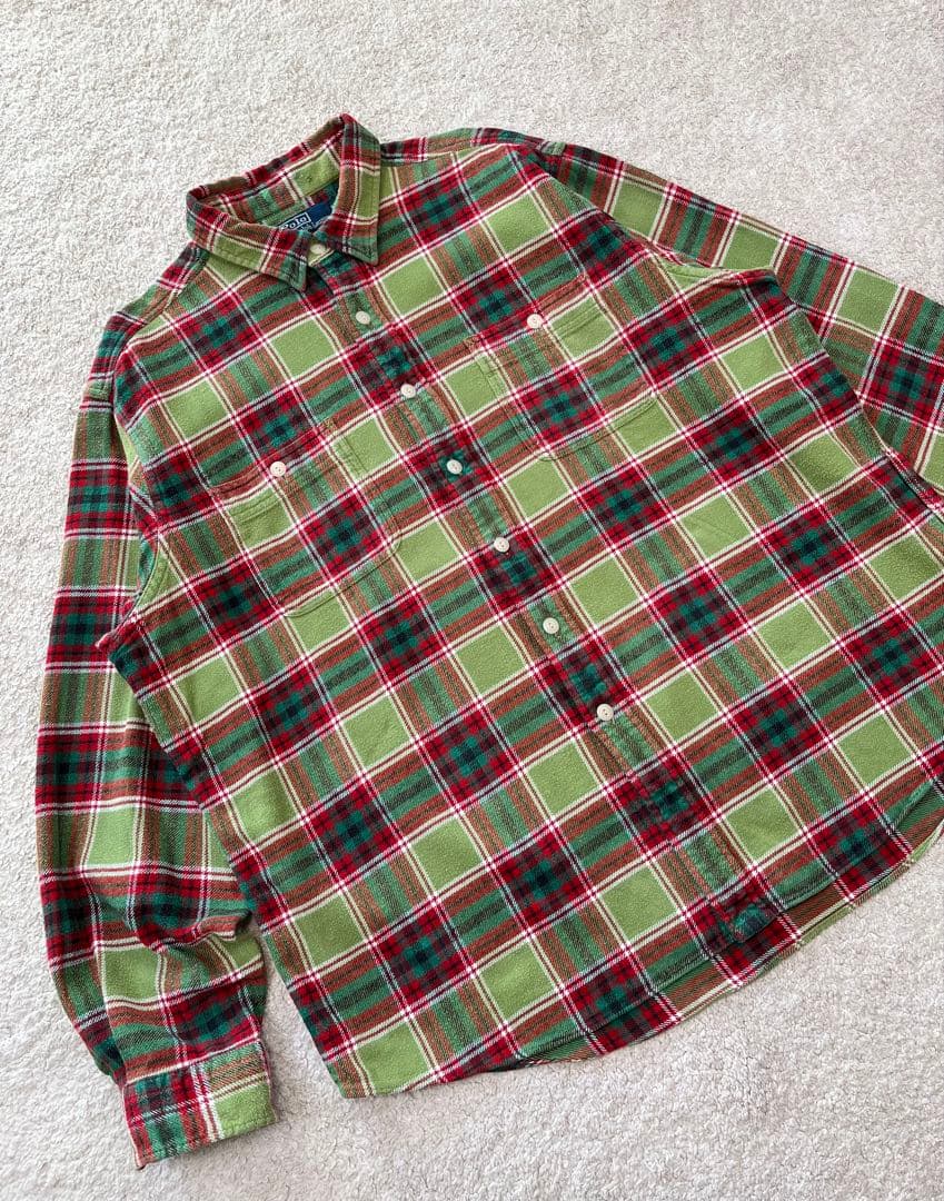 90s Polo Ralph Lauren ネルシャツ FARRELL XL