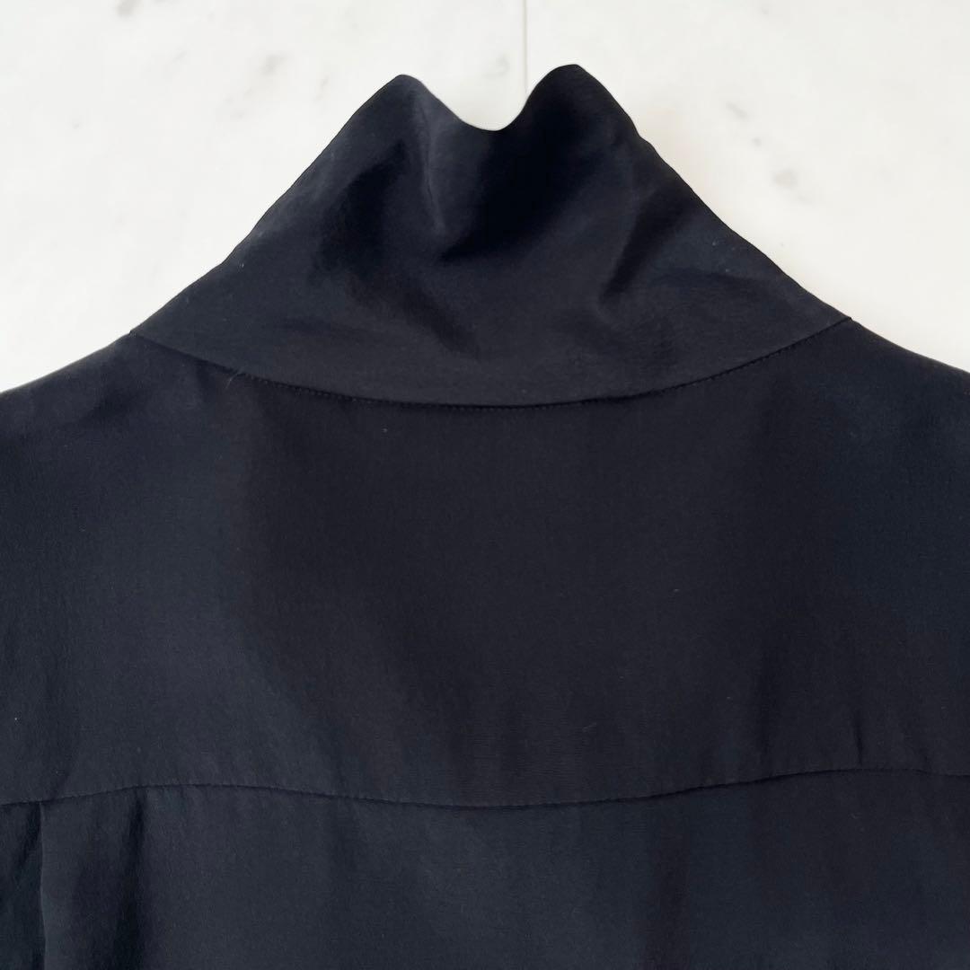 美品♪バッカ　シルク100% 洗える　シャツ　ボウタイ　リボン　日本製　長袖　M