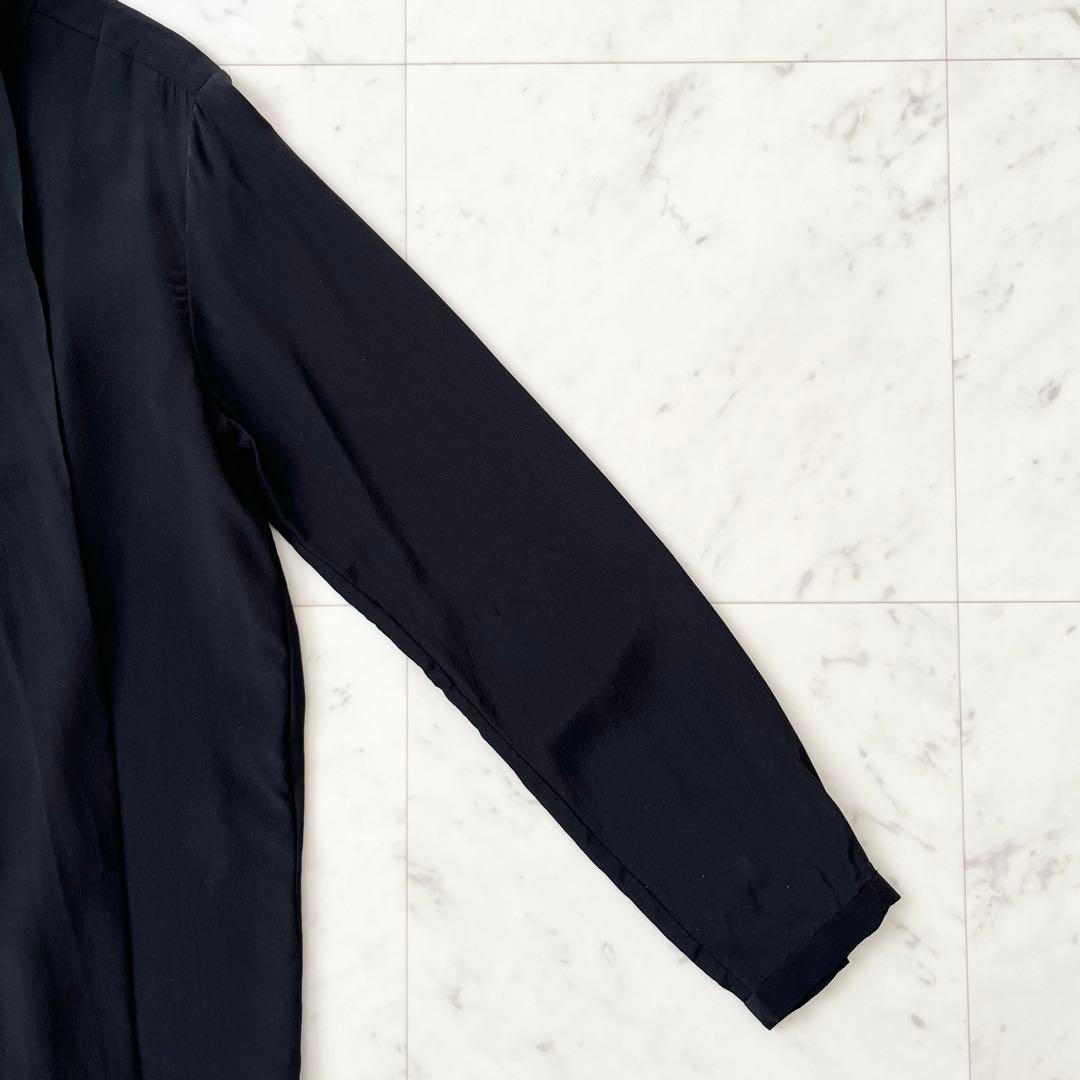 美品♪バッカ　シルク100% 洗える　シャツ　ボウタイ　リボン　日本製　長袖　M