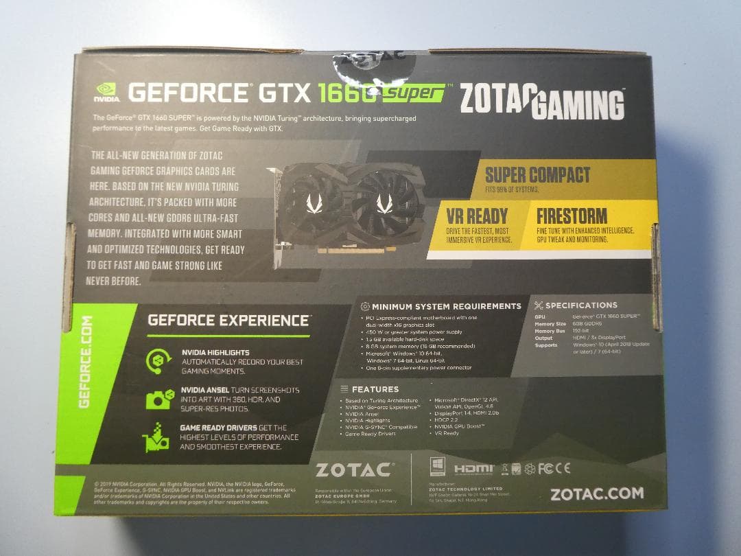 グラフィックボード・グラボ・ビデオカード ZOTAC GAMING GeForce GTX 1660 SUPER