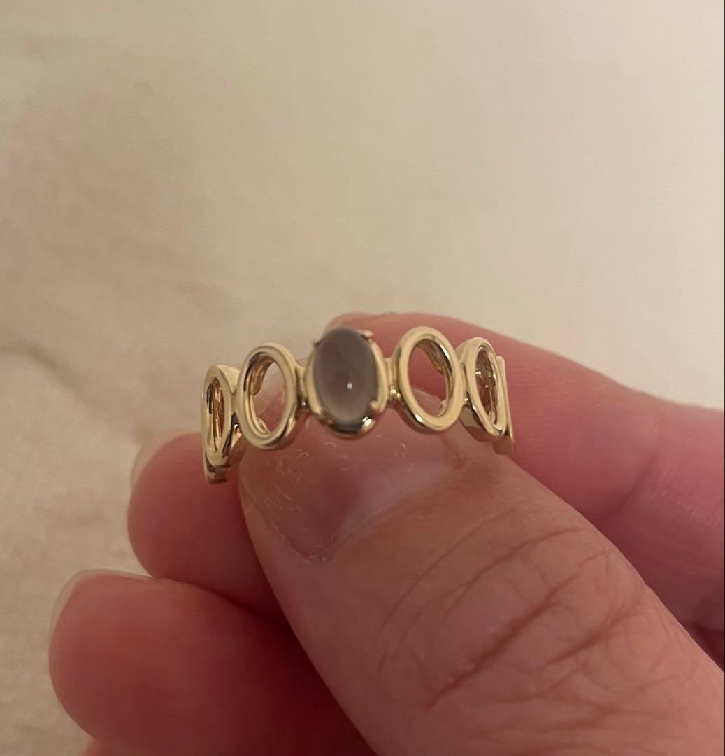 お値下げ！TSUTSUMI（ツツミ）イエローゴールド　グレームーンストーンリング