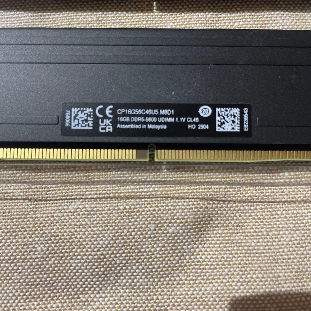 crucial DDR5-5600 16GB×２枚　メモリー32GB