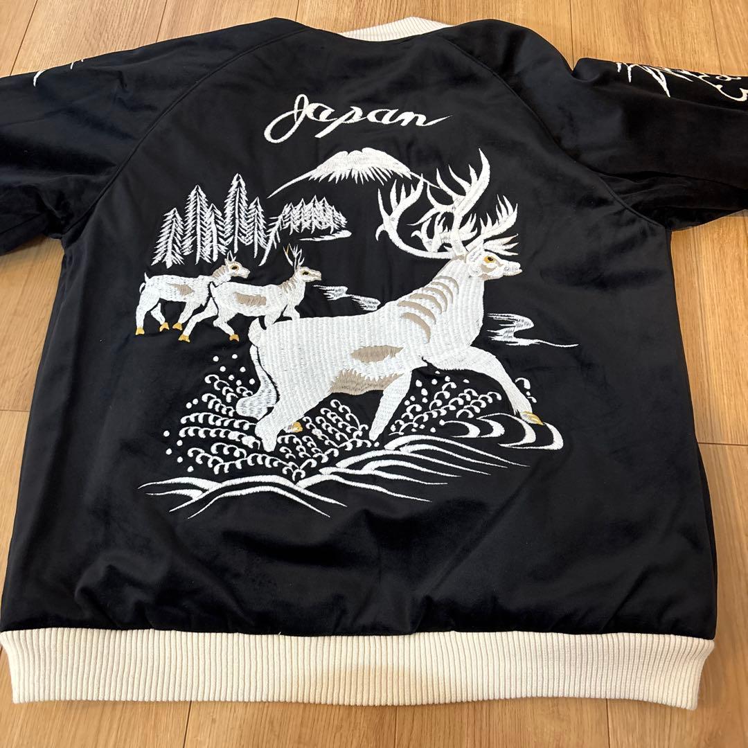 新品＊HOUSTON ヒューストン 別珍スカジャントナカイブラックL