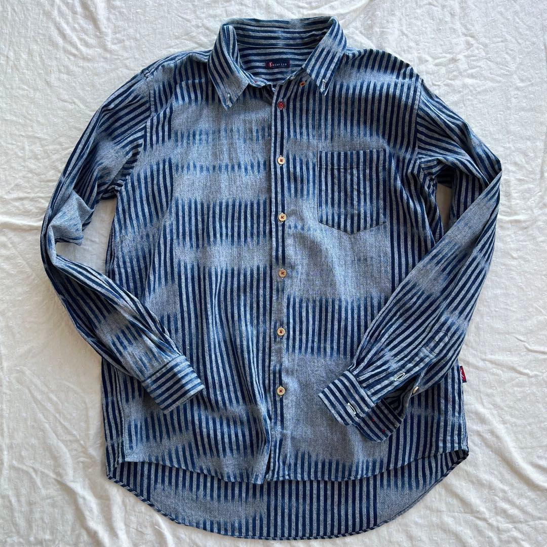 カスリラ kasurira 備後節織 ゆったりカジュアル シャツ 藍染