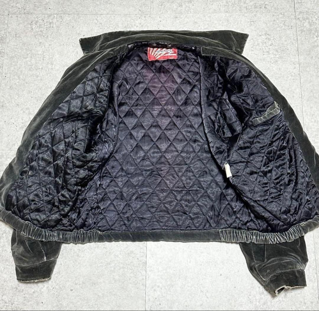 Houston 90s スカジャン 別珍 キルティング 黒 襤褸 雰囲気