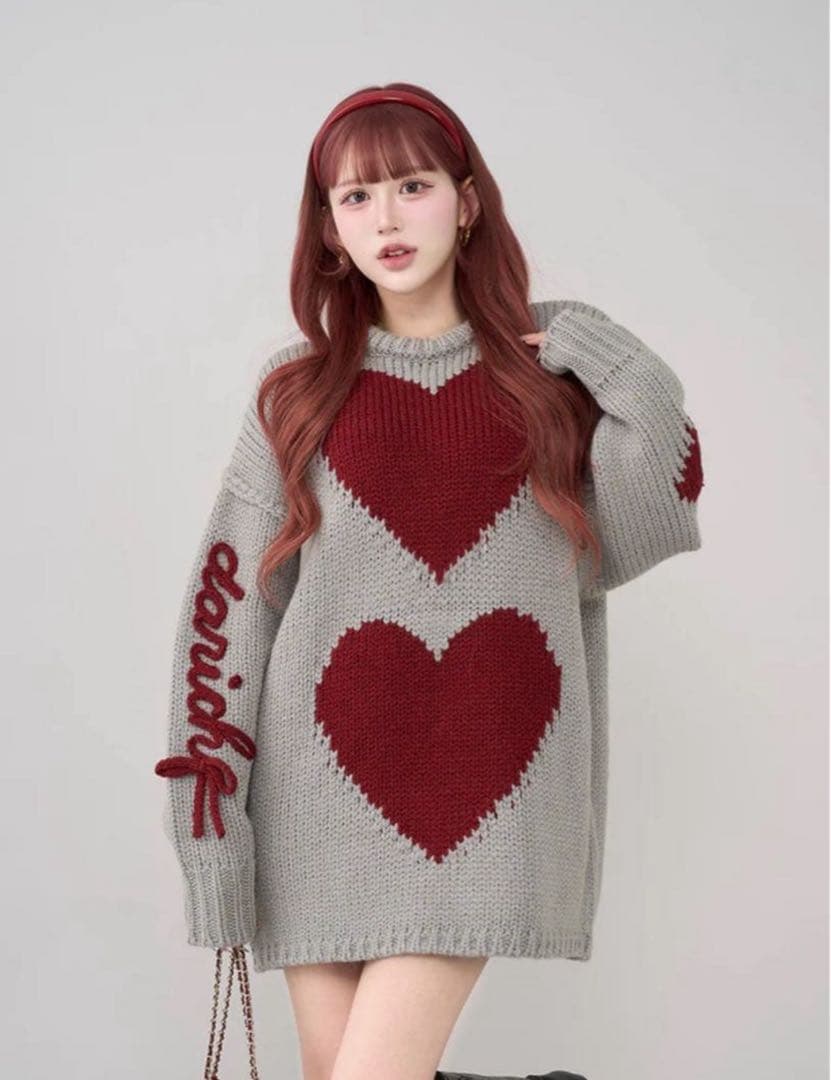 Darich ダーリッチ ハートロゴローゲージニットチュニック