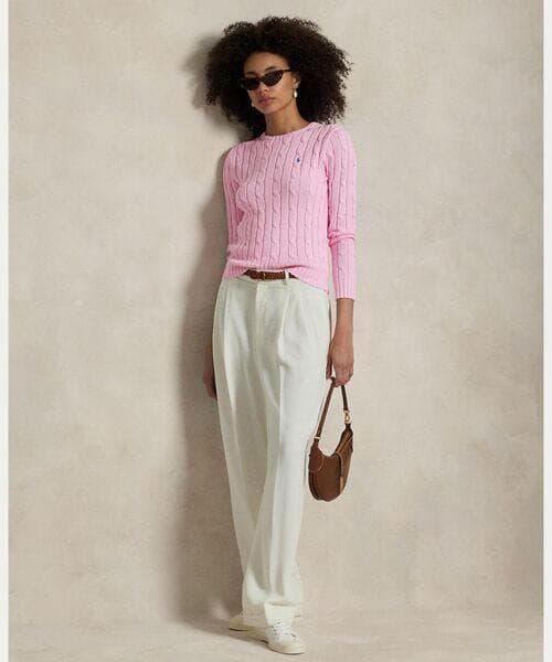 新品タグ付✨ポロラルフローレン ケーブルニット M ピンク