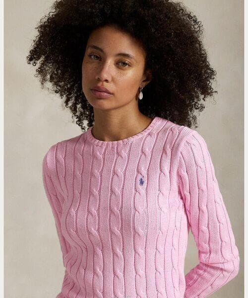 新品タグ付✨ポロラルフローレン ケーブルニット M ピンク