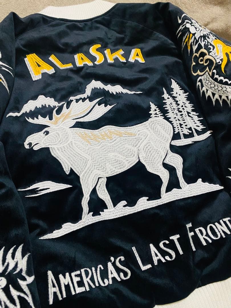 美品 HOUSTON USA 別珍 鹿鷲龍 日本限定 スカジャン vintage