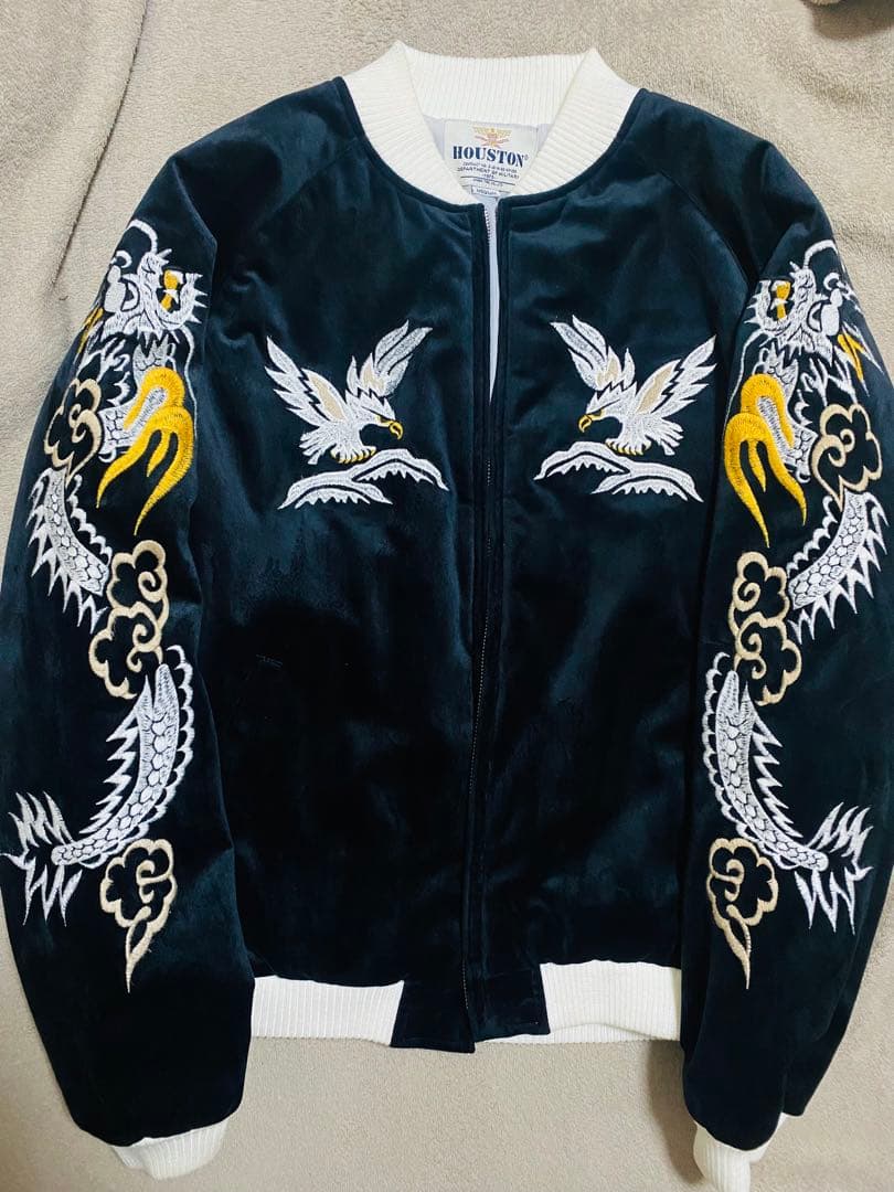 美品 HOUSTON USA 別珍 鹿鷲龍 日本限定 スカジャン vintage