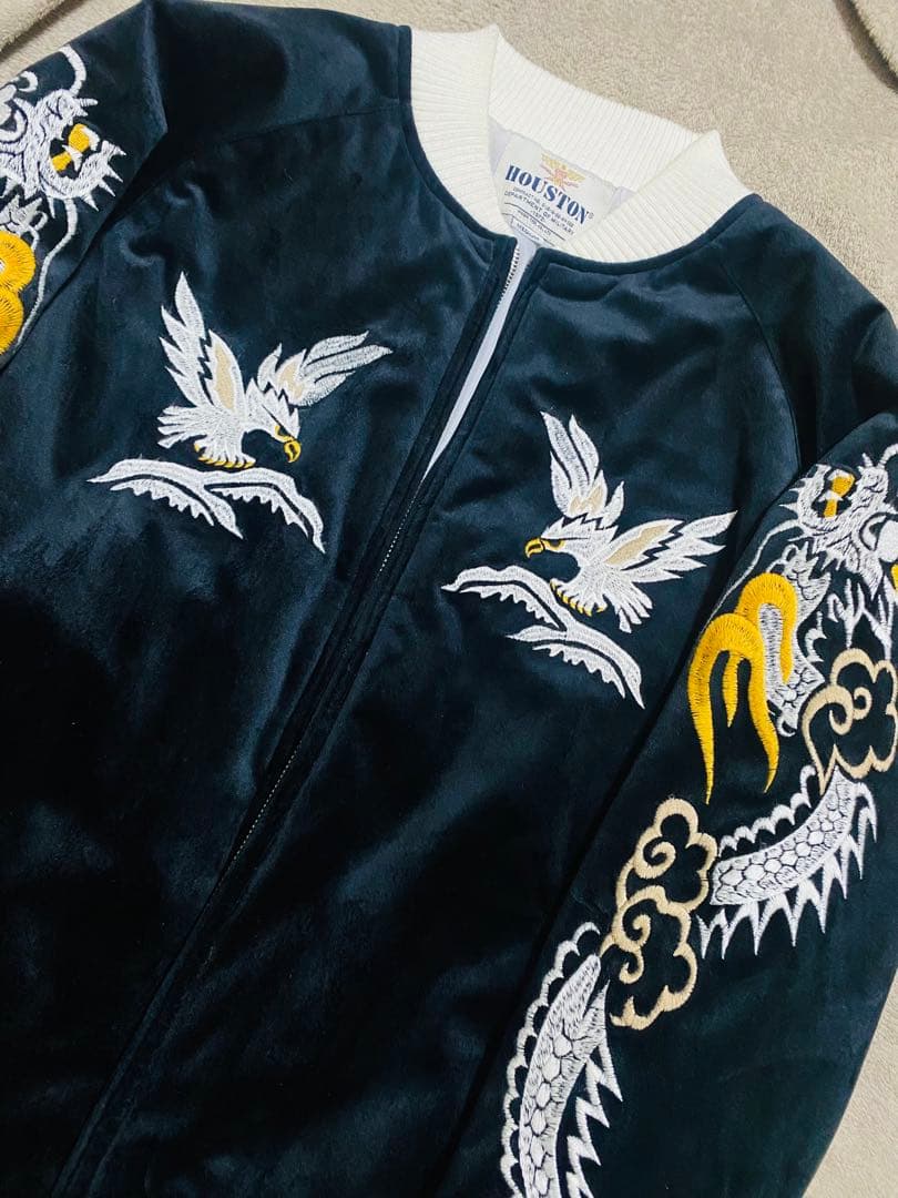 美品 HOUSTON USA 別珍 鹿鷲龍 日本限定 スカジャン vintage