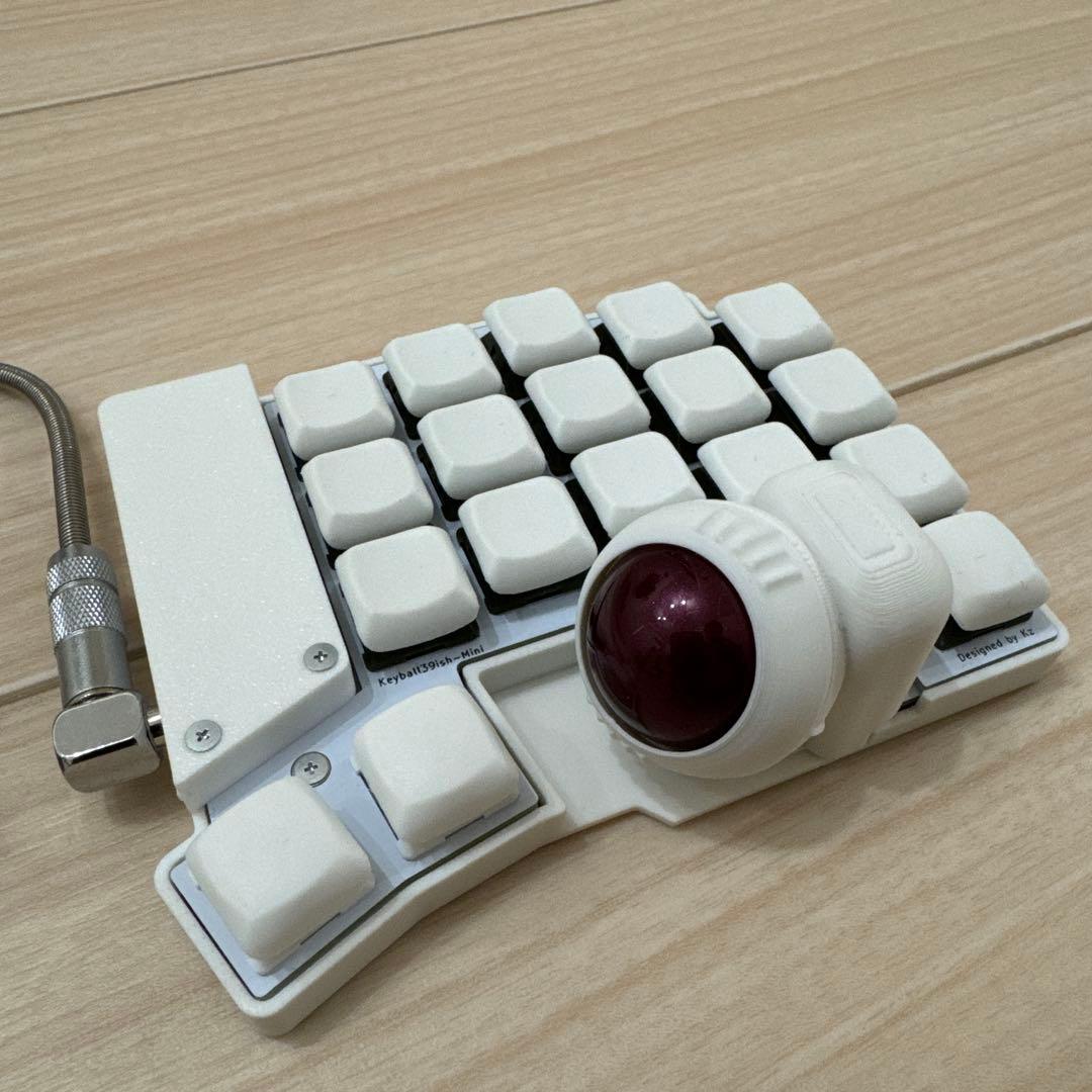 Keyball39ish ホワイト ケース付 完成品 分割キーボード
