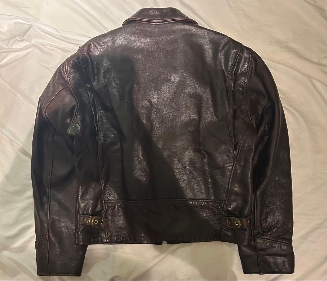 美品　schott 642 レザージャケット　シングルライダース　牛革　茶色