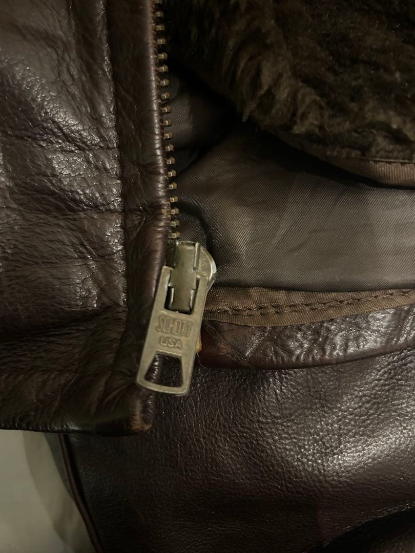 美品　schott 642 レザージャケット　シングルライダース　牛革　茶色