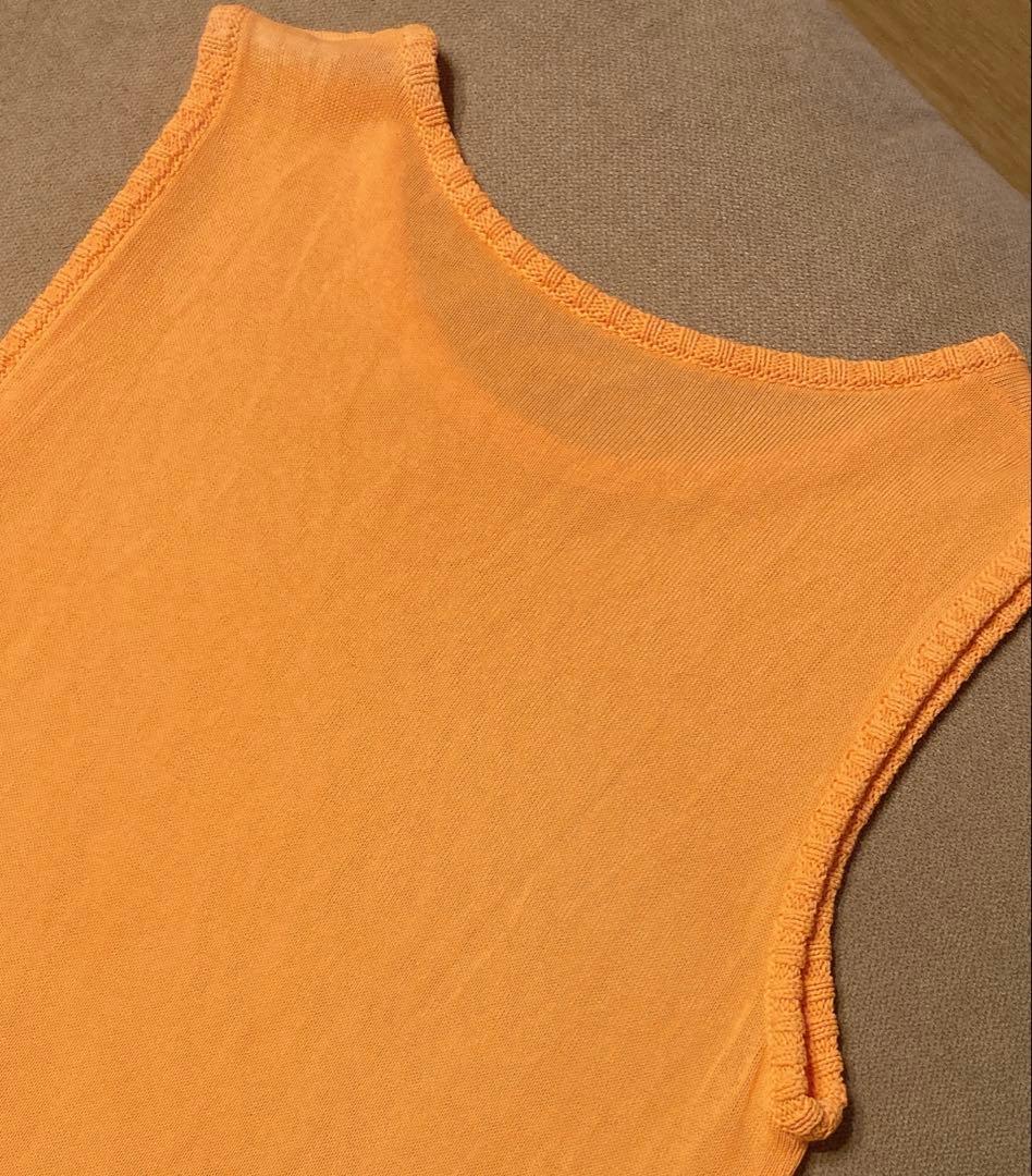 CHANELゴールドチャームロゴ✨オレンジサマートップス✨