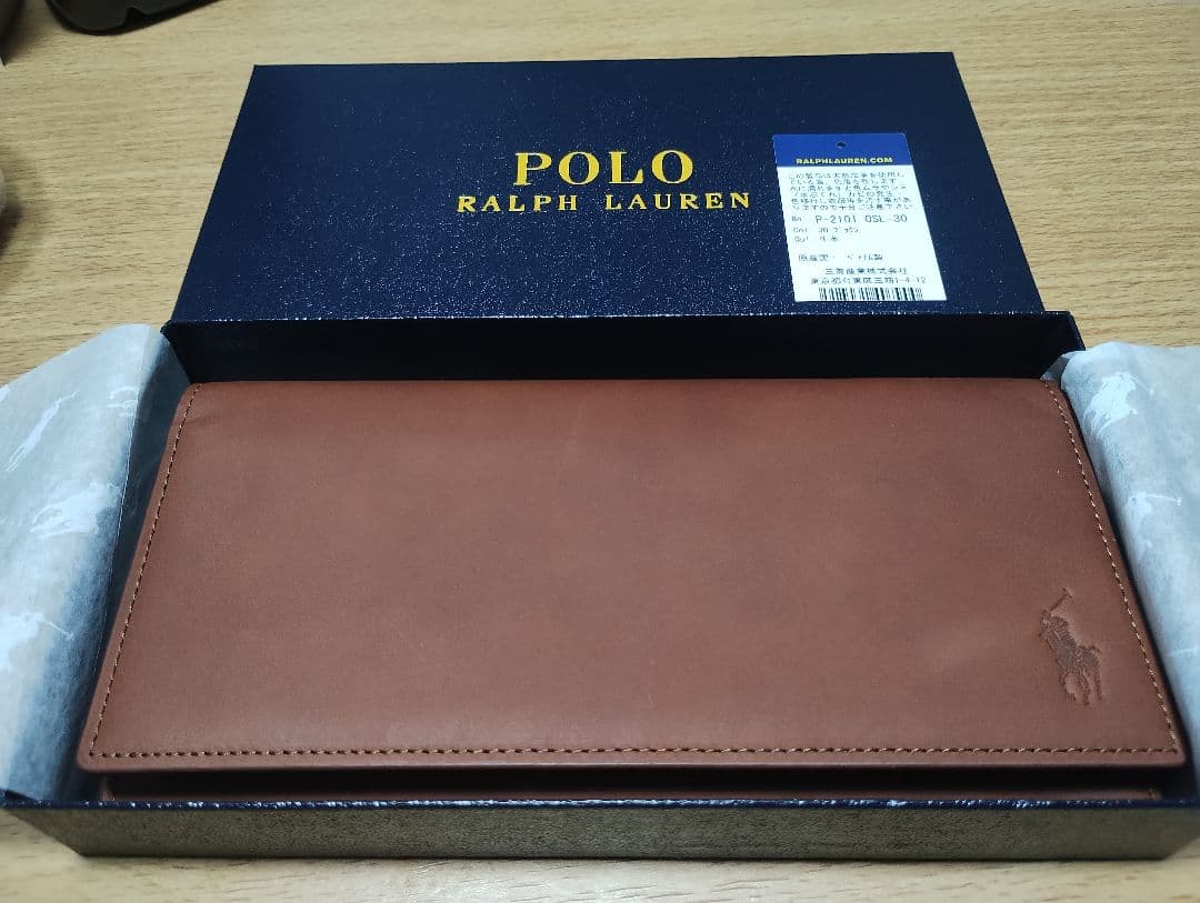 38%オフ　ポロラルフローレン　長財布　牛革　本革