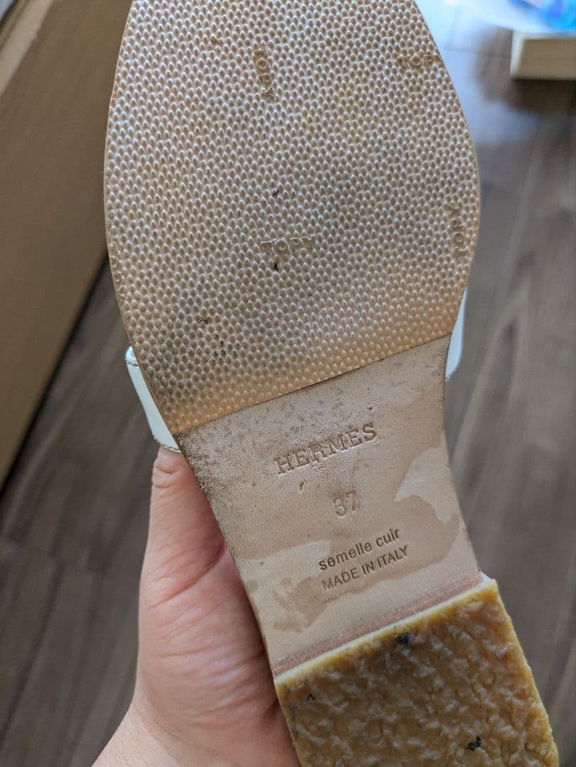 【MT】HERMES サンダル 《オラン》 オラン　ホワイト37　37.5