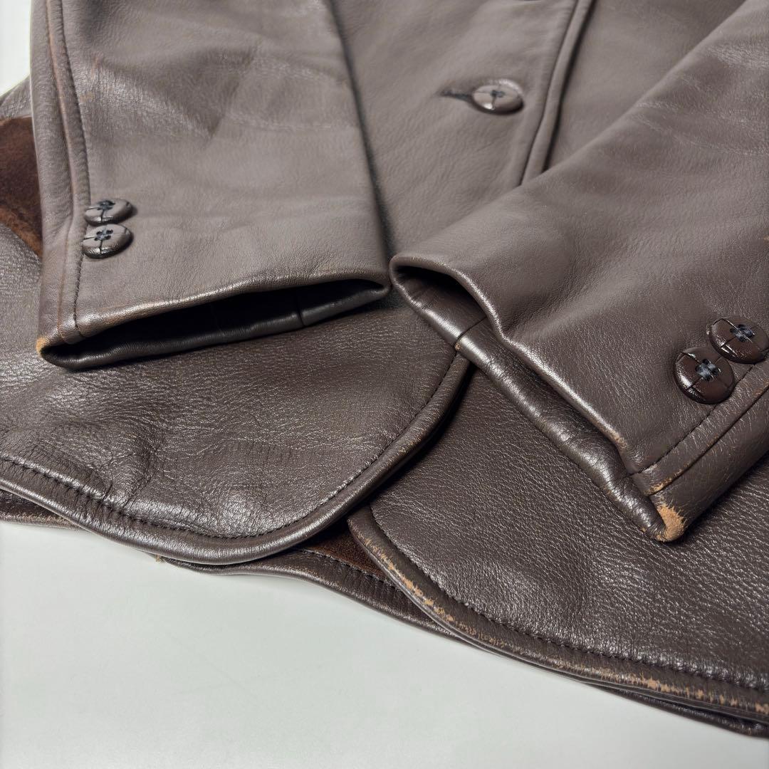 【米国製】Deer Wear レザージャケット 茶 34 鹿革 ウエスタン