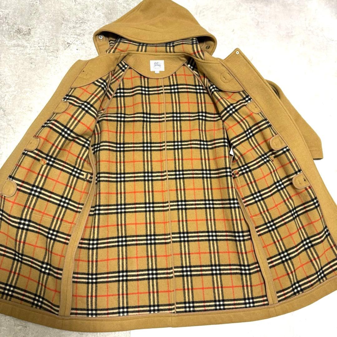 Burberry ダッフルコート ノバチェック トグルボタン キャメル ウール