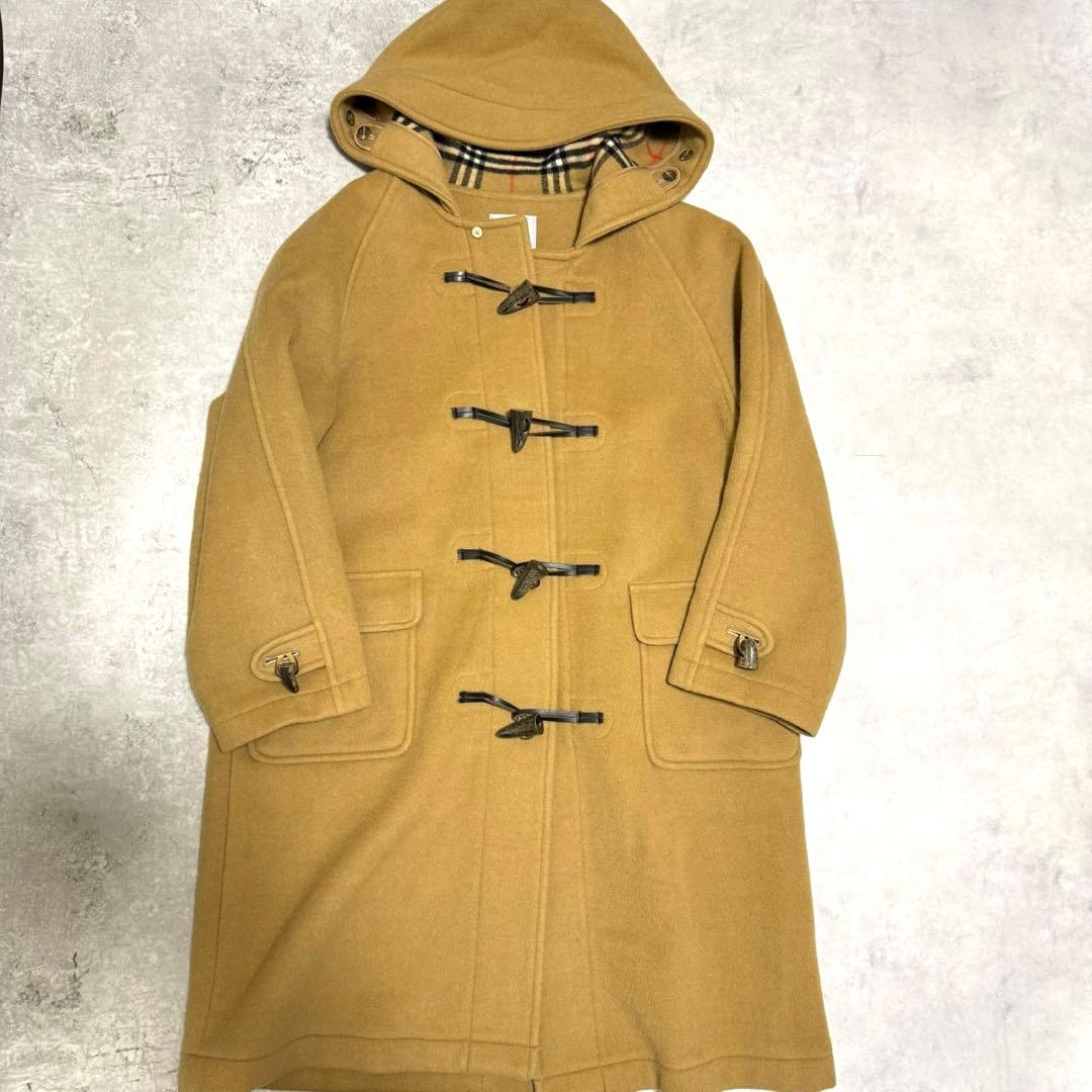 Burberry ダッフルコート ノバチェック トグルボタン キャメル ウール