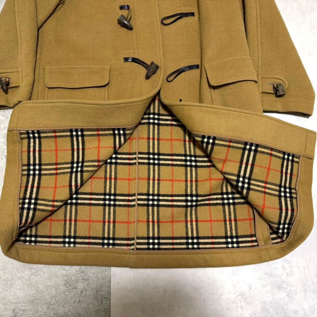 Burberry ダッフルコート ノバチェック トグルボタン キャメル ウール