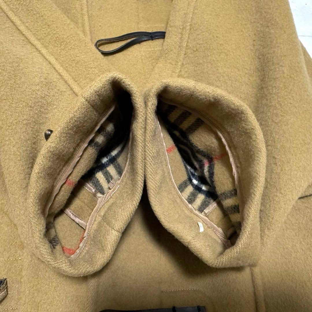 Burberry ダッフルコート ノバチェック トグルボタン キャメル ウール
