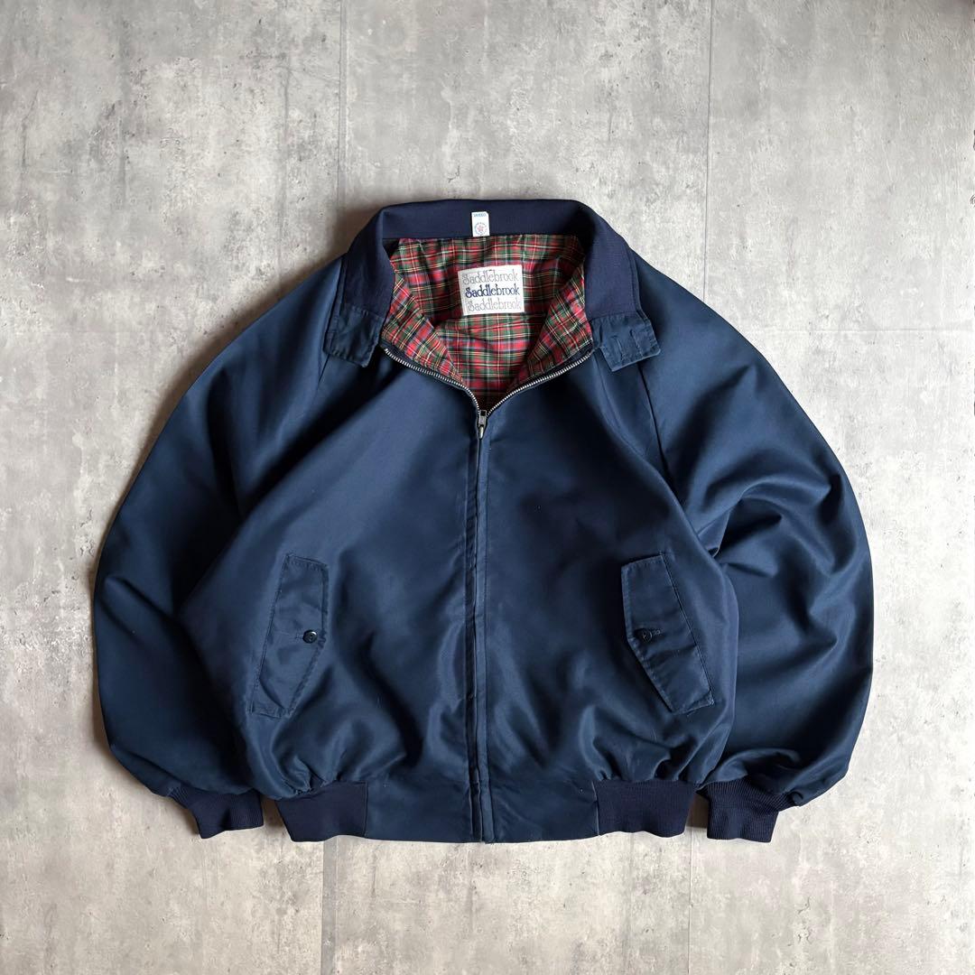 【80s vintage】ハリントンジャケット　裏地チェック　usa製　短丈