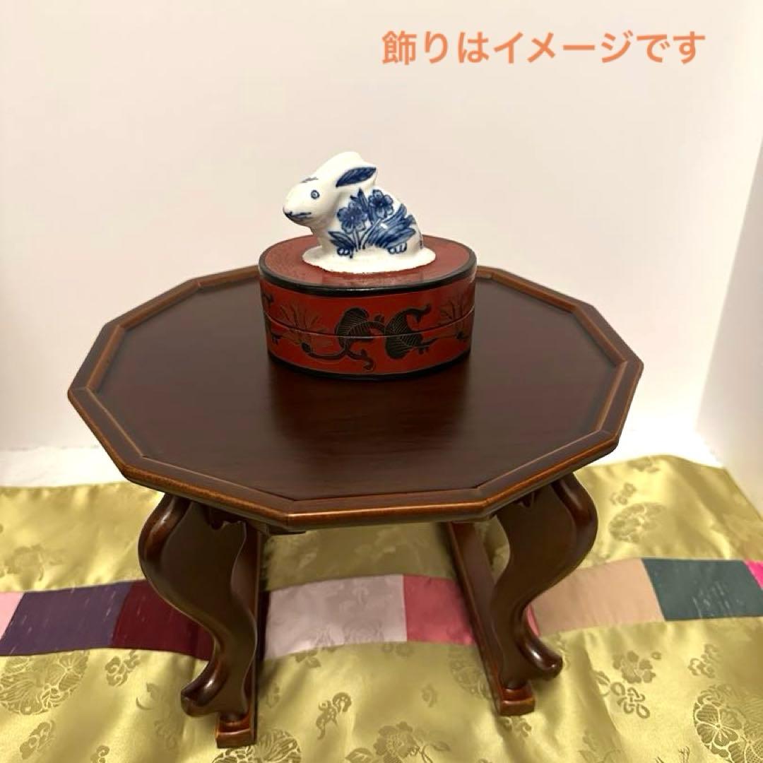 韓国ソバン(小盤) 12角　虎足盤　アンティーク調　新品　李朝　漆塗ミニテーブル