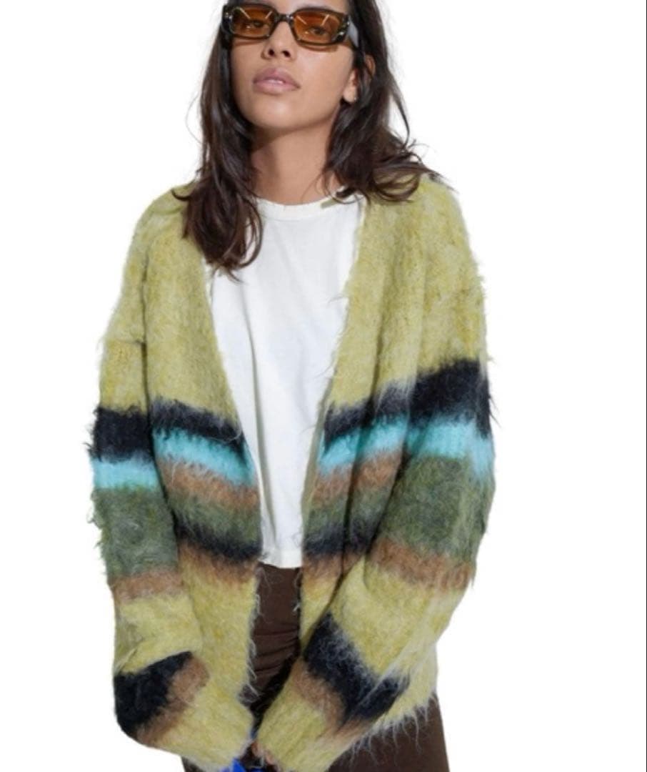 値下げ　perverze Double Stripe Knit Cardigan