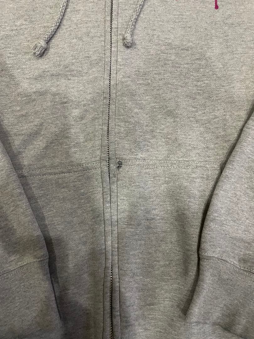 【希少】90s STUSSY ジップパーカー 紺タグ USA製 紫ロゴ L