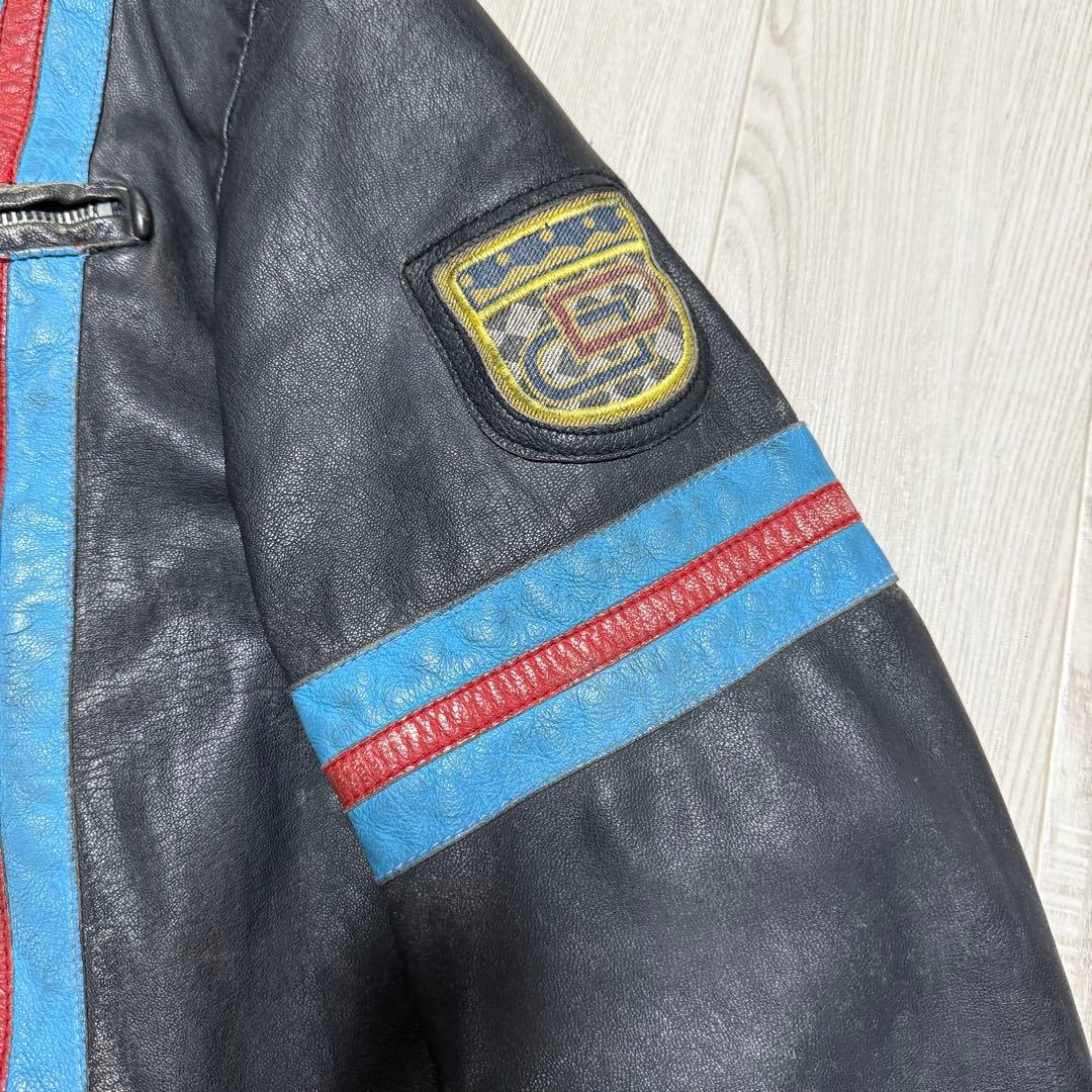 DIESEL 90's アーカイブ ストライプ ラムレザーライダース Y2K