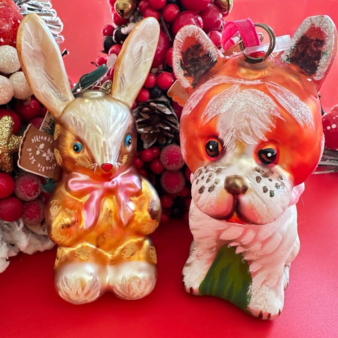 専用です【未使用品】ナタリーレテ うさぎ オーナメント ハンドペイント 硝子