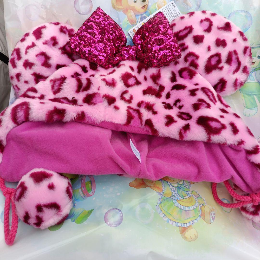 10/16発売【完売商品】ミニー ヒョウ柄 ファンキャップ ピンク