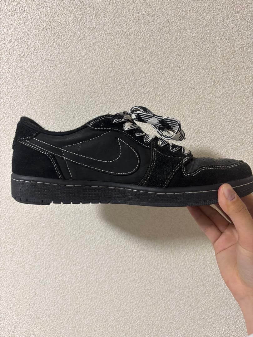 Travis × Nike Aj1 Low OG \"Black Phantom\"