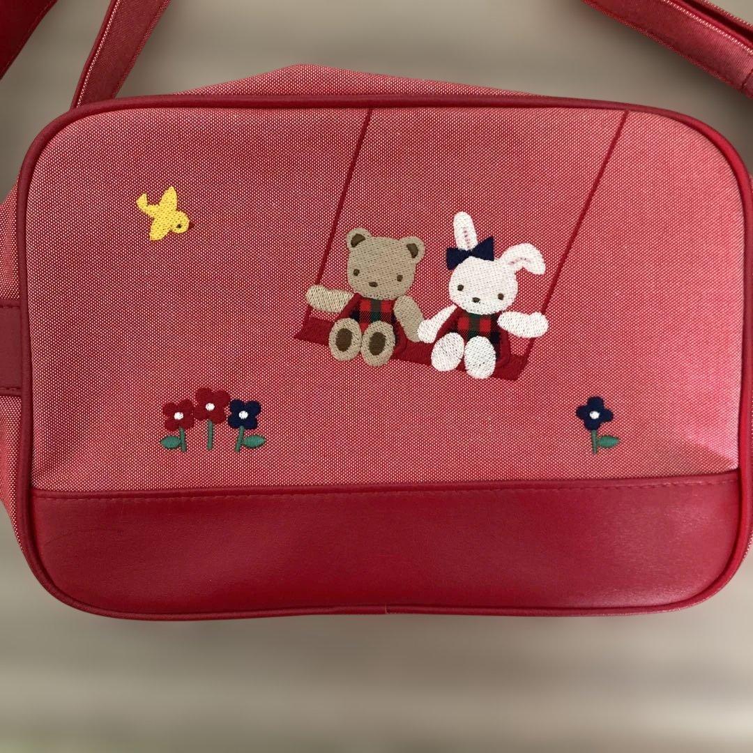ヒ*ン様 familiar 幼稚園バッグ　ショルダーバッグ　赤　くま　うさぎ