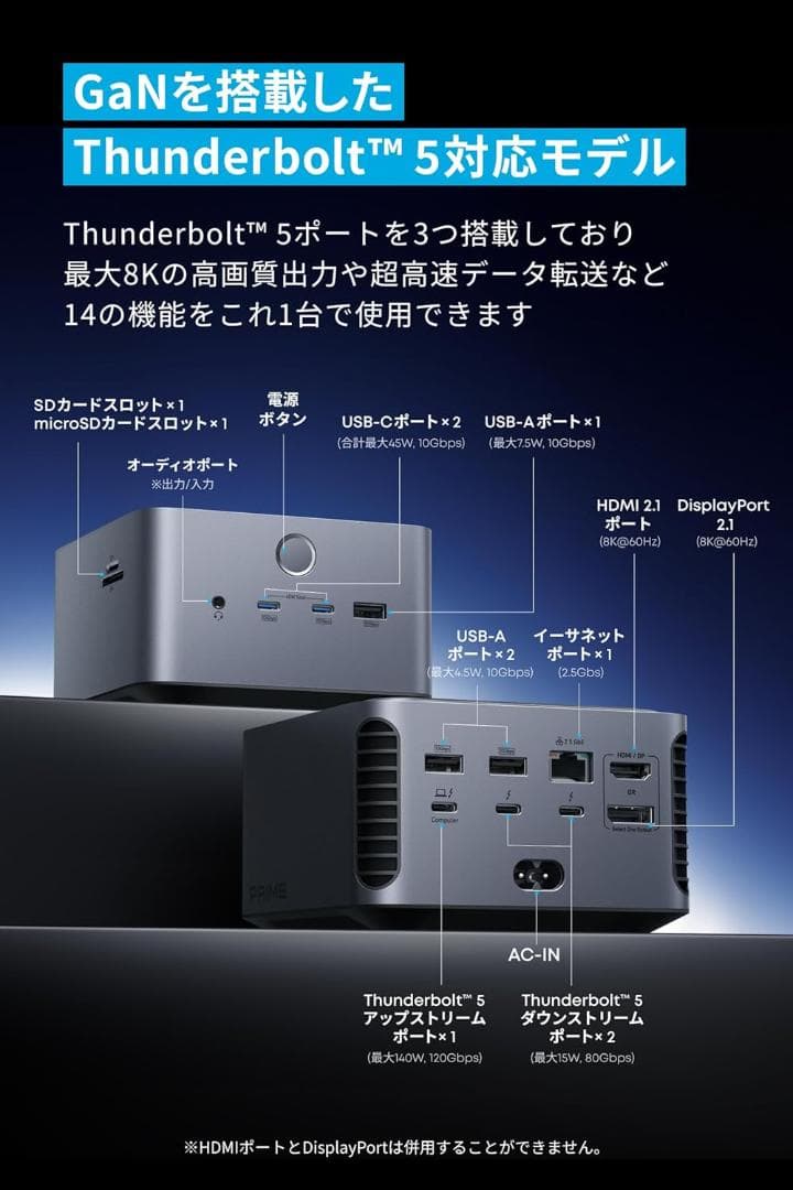 Anker Prime ドッキングステーション Thunderbolt 5 対応