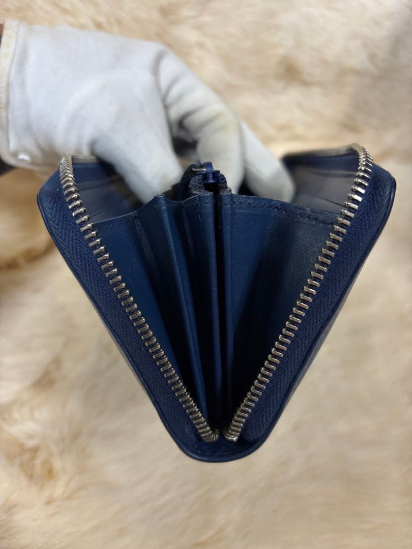 と*ぴ様 【美品】GUCCI グッチ　ディアマンテ　ラウンドファスナー　ネイビー