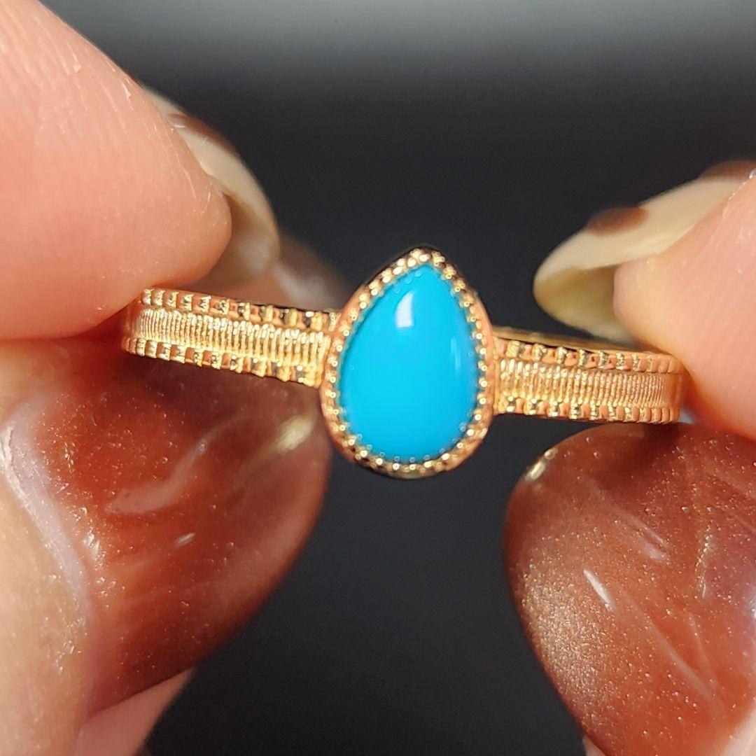 レア【新品】スリーピングビューティーターコイズフリーサイズリング sv925