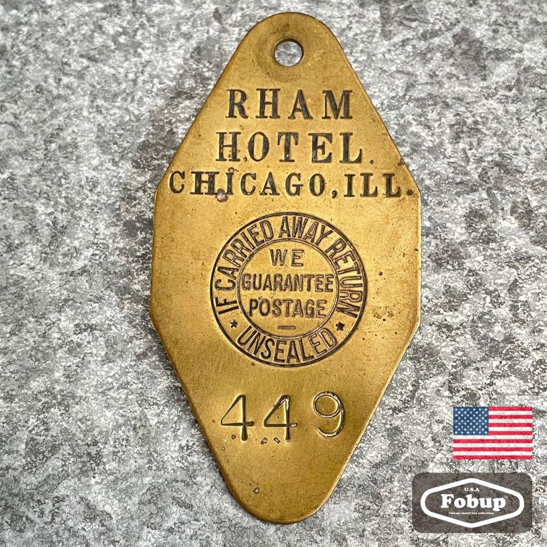 アメリカ製USAヴィンテージ モーテル ホテル キー 449 イリノイ