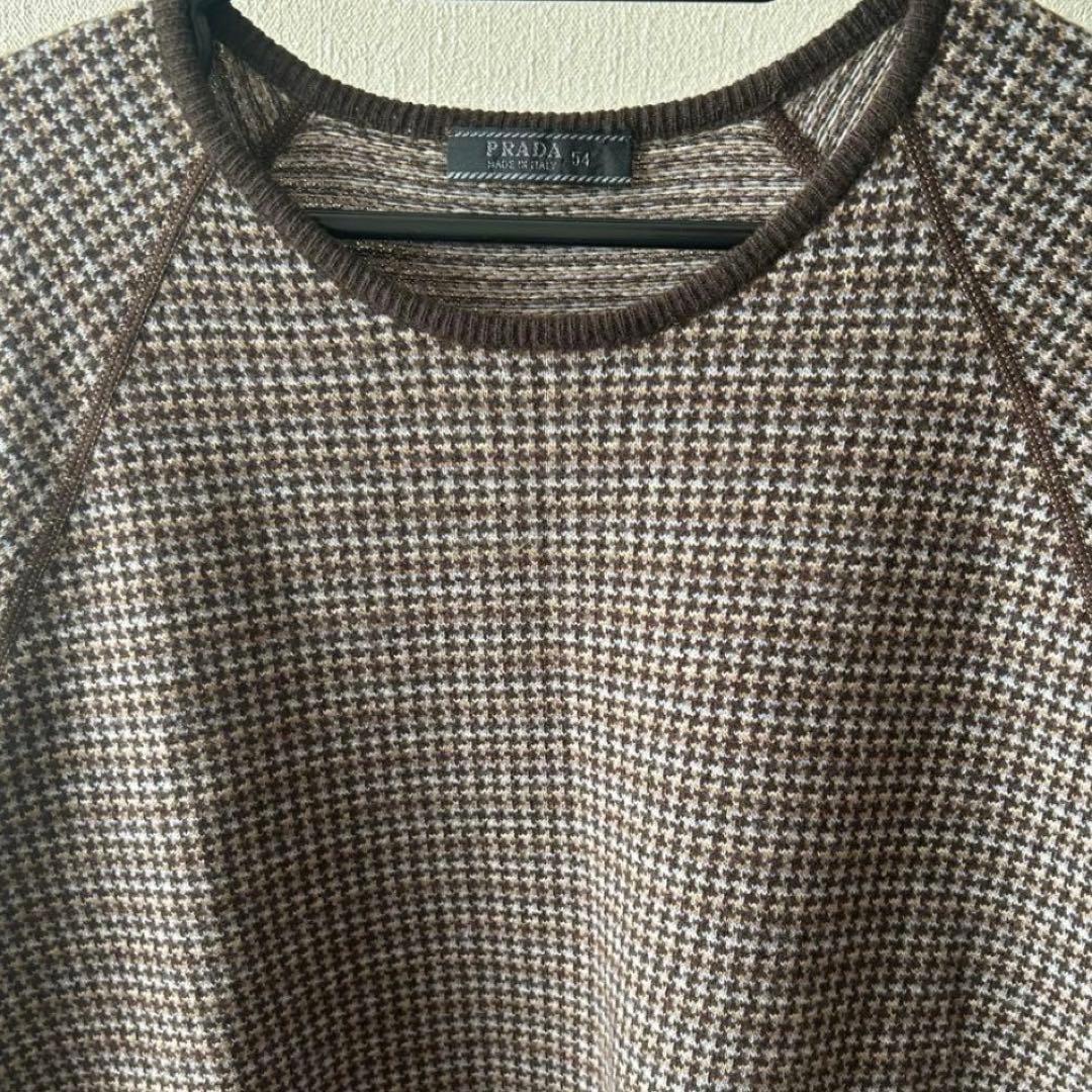 PRADA ニットセーター　カシミヤ混　千鳥格子