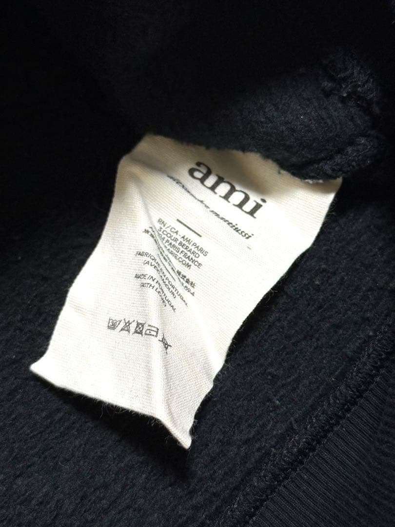 美品☆AMI Paris グラフィック スウェット XL ブラック　裏起毛