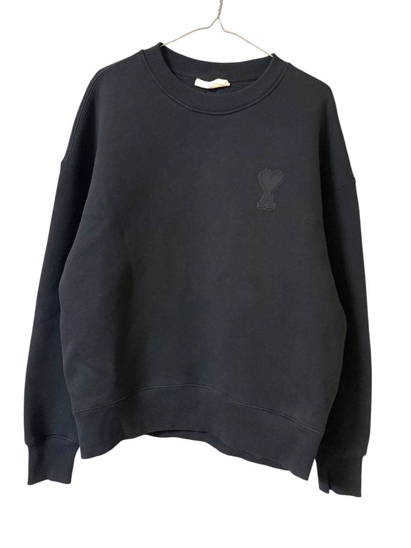 美品☆AMI Paris グラフィック スウェット XL ブラック　裏起毛