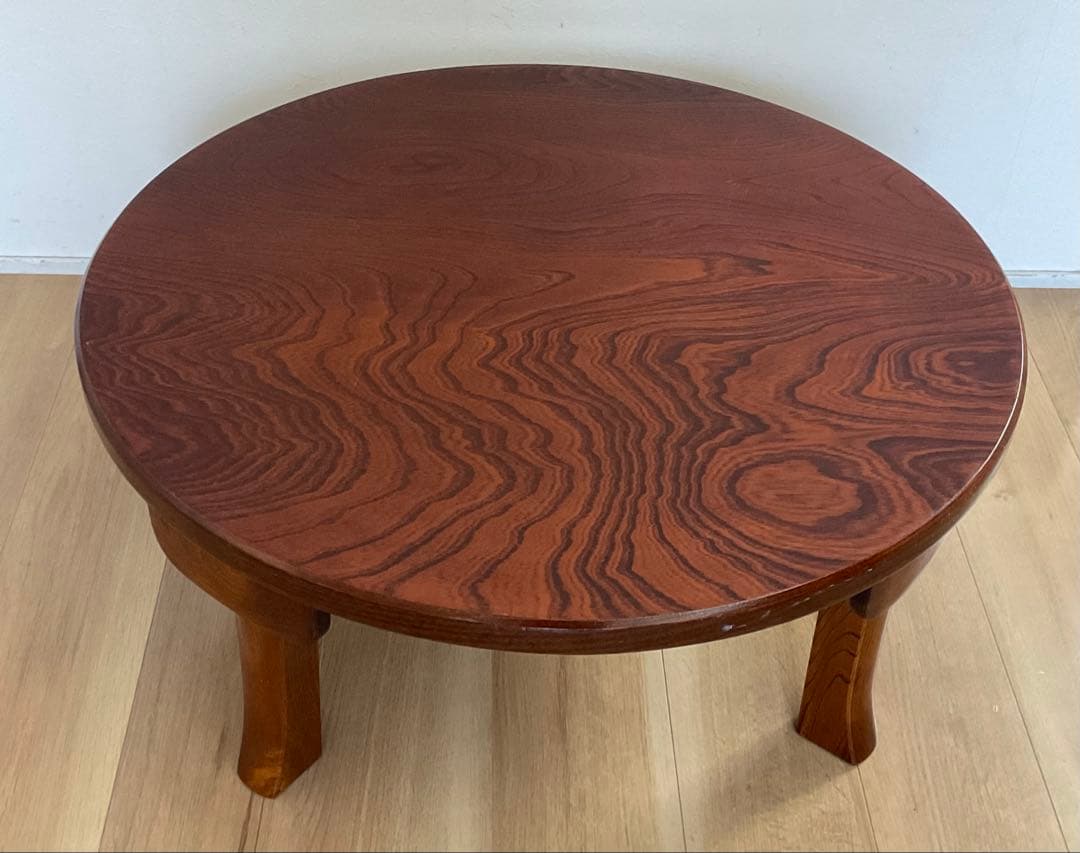 ちゃぶ台　丸ちゃぶ　折りたたみ　飾り台　古家具　古道具　径約75cm