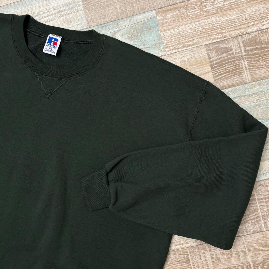 USA製 ラッセル スウェット モスグリーン 無地 ブランク XXL 前V