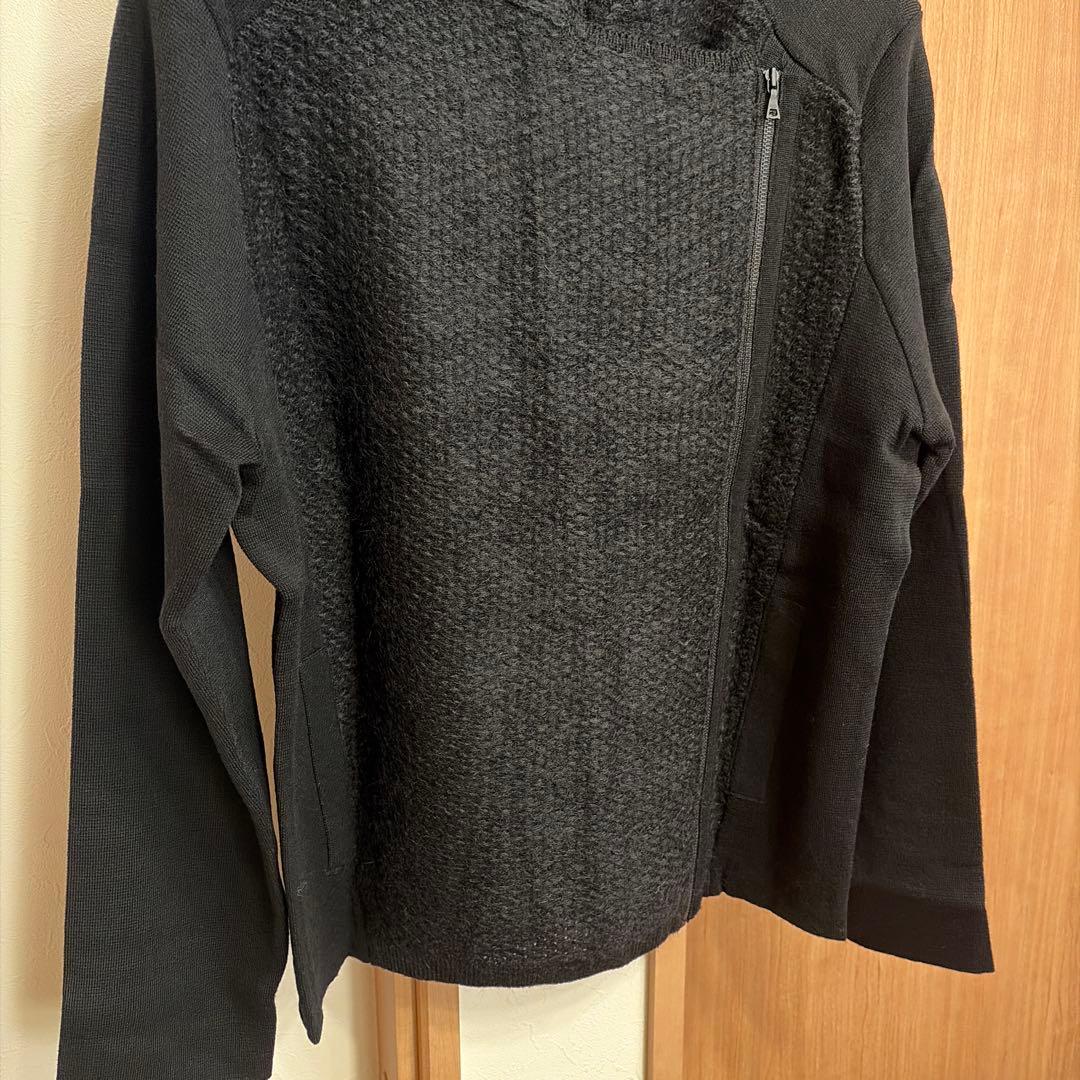 ギャバジンkt 大きいサイズ　46 ニット アウター　ジップアップ　ブラック