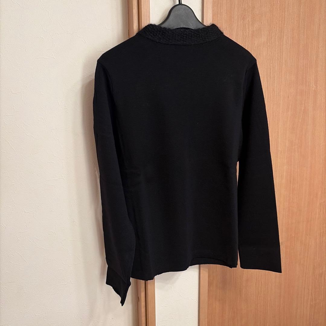 ギャバジンkt 大きいサイズ　46 ニット アウター　ジップアップ　ブラック