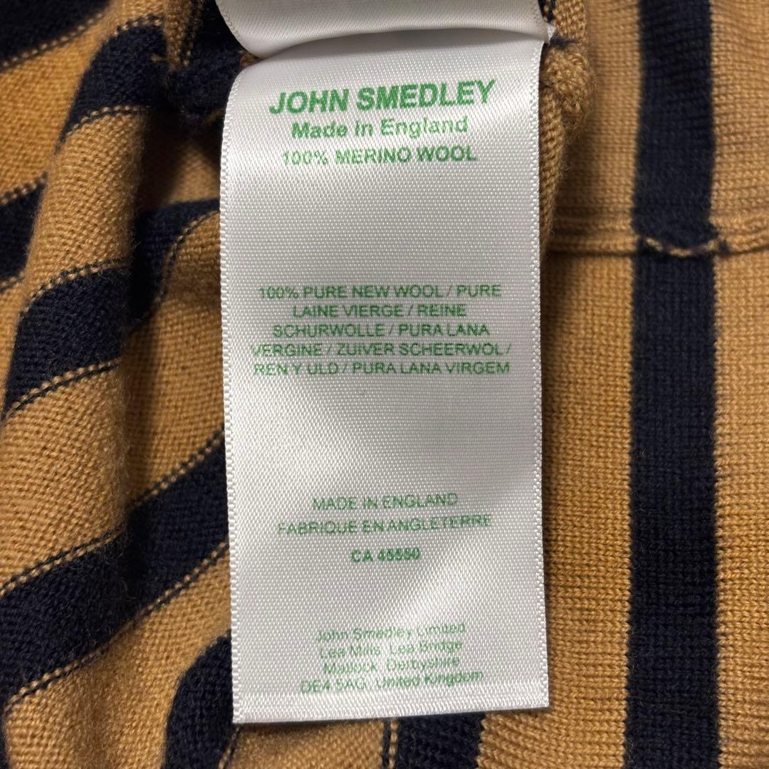 JOHN SMEDLEY ジョンスメドレー ボーダーメリノウールニット M