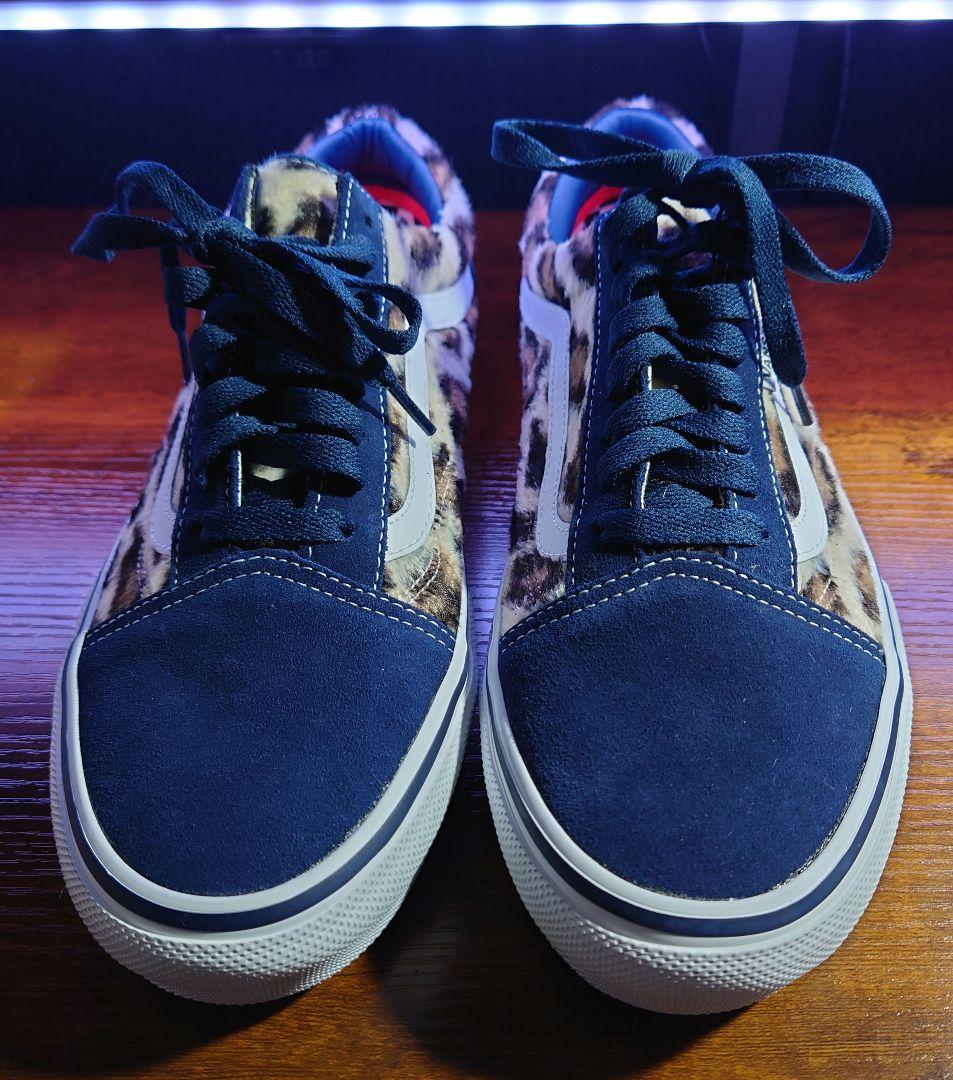 靴 Supreme Vans Leopard Old Skool Navy 27cm