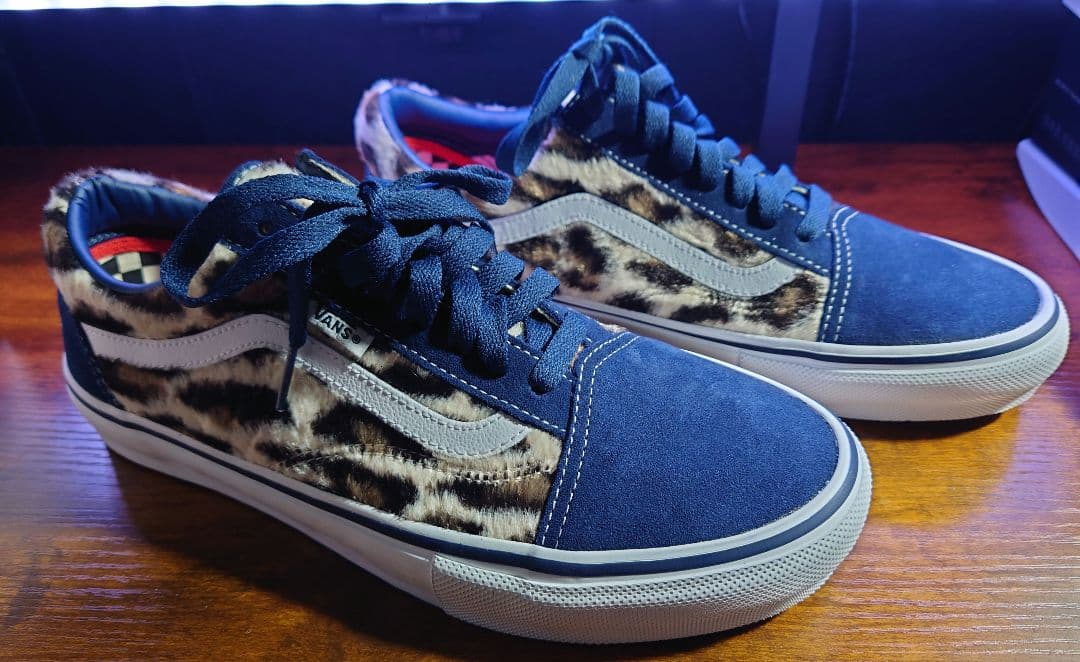 靴 Supreme Vans Leopard Old Skool Navy 27cm
