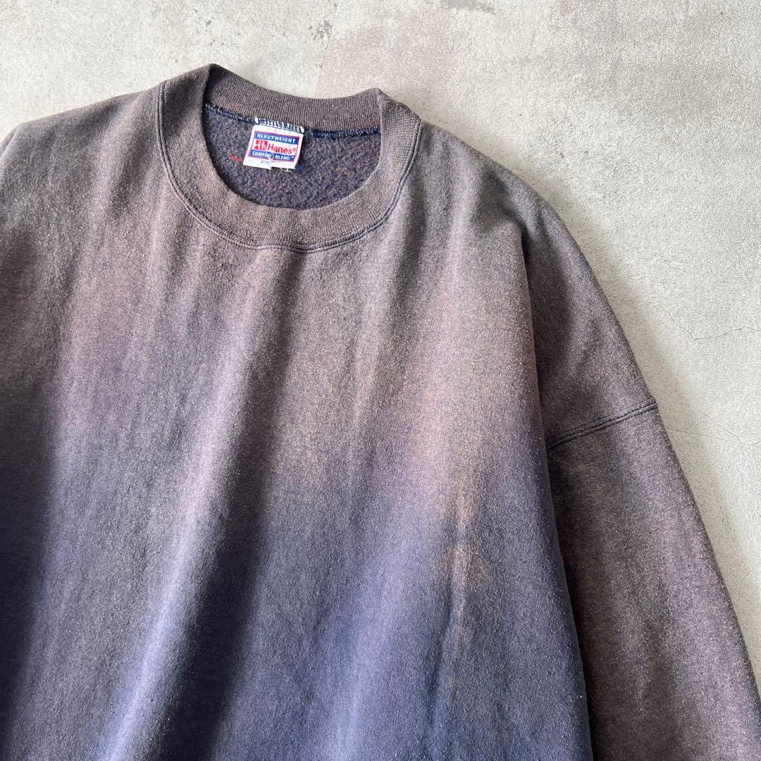 t*3様 一点物 Boro　鬼フェード　ボロ スウェット　褪色　ナス紺　グランジ